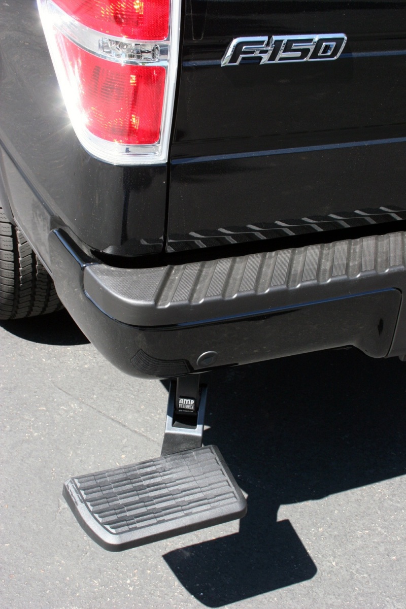 Ford F-150 BedStep - Rear - AMP Research - Retractable Rear Bumper Access Step - Black - `06-`14 Ford F-150 BedStep - Rear - AMP Research - Retractable Rear Bumper Access Step - Black - `06-`14